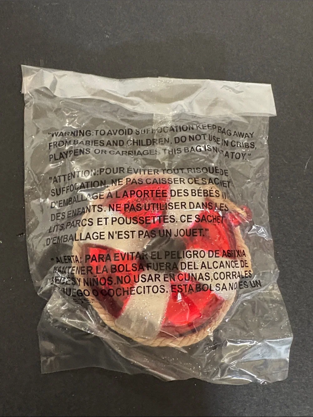 Pottery Barn Glass Lifesaver Ornament Beach-Life Nautical Theme